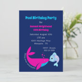 Birthday Pool Party Colorful Kaart (Staand voorkant)