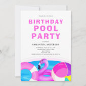 Birthday Pool Party Invitation Kaart (Voorkant)