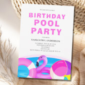 Birthday Pool Party Invitation Kaart