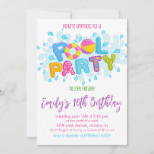 Birthday Pool Party Kaart (Voorkant)