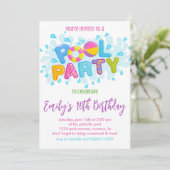 Birthday Pool Party Kaart (Staand voorkant)