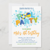 Birthday Pool Party Kaart (Voorkant)