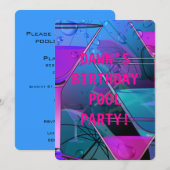 Birthday Pool Party Summer Poolside Mix Cocktail Kaart (Voorkant / Achterkant)