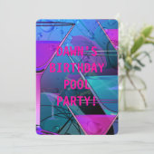 Birthday Pool Party Summer Poolside Mix Cocktail Kaart (Staand voorkant)