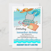 Birthday Pool Party Swimsuit uitnodiging (Voorkant)