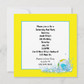 Birthday Pool Party with Yellow Ducks Kaart (Achterkant)