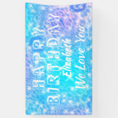 Birthday poolpartij Beach party Water ripples chic Spandoek (Verticaal)