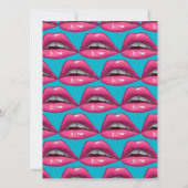 Birthday Pop Art Pink Lips Makeup Kaart (Achterkant)