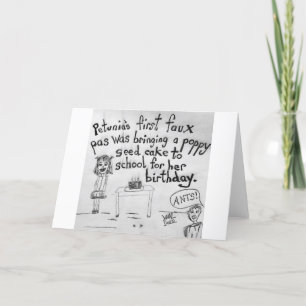 Birthday Poppy Seed Cake Faux Pas Kaart
