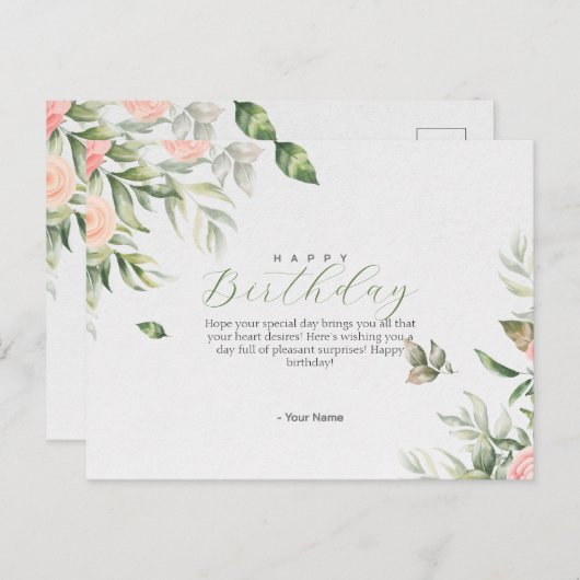 Birthday Post Card Feestdagenkaart (Voorkant / Achterkant)