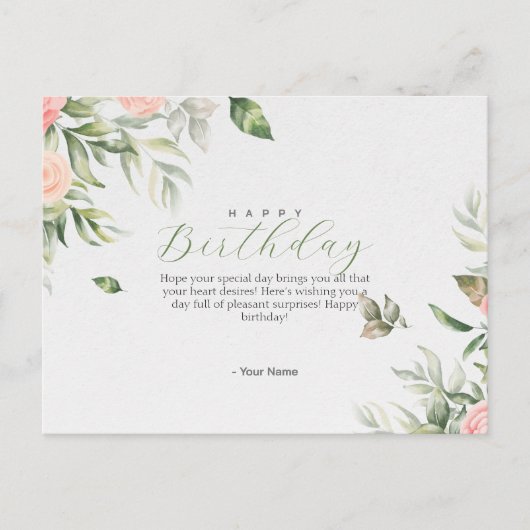 Birthday Post Card Feestdagenkaart (Voorkant)