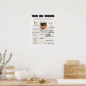 Birthday Poster Banner Milestone zwart wit goud (Keuken)