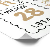 Birthday Poster Banner Milestone zwart wit goud (Hoek)