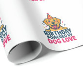 Birthday Powered by Dog Love Illustration Cadeaupapier (Rol Hoek)