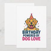 Birthday Powered by Dog Love Illustration Feestdagenkaart (Voorkant / Achterkant)