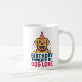Birthday Powered by Dog Love Illustration Koffiemok