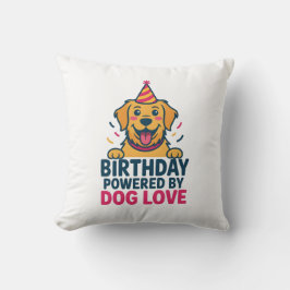 Birthday Powered by Dog Love Illustration Kussen