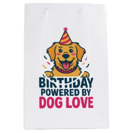 Birthday Powered by Dog Love Illustration Medium Cadeauzakje