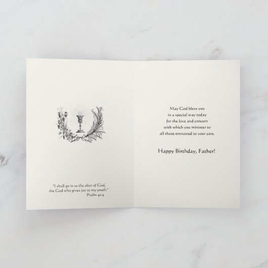 Birthday Prayer Eucharist Scripture Priest Kaart (Binnen)
