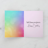 Birthday-prijsopgave op regenboog kaart (Binnen)