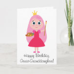 Birthday Princess Artist Great-Granddaughter Kaart<br><div class="desc">This card is for a princess/artist great-granddaughter on her birthday. Matching items,  such as child's apron and sticker,  are available at penguincornerstore under the appropriate categories.</div>