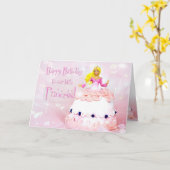 Birthday Princess - Doll Cake Fantasy Kaart (Gele Bloem)