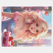 Birthday princess fleece deken (Voorkant (Horizontaal))