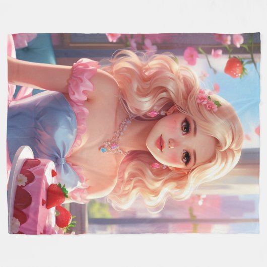 Birthday princess fleece deken (Voorkant (Horizontaal))