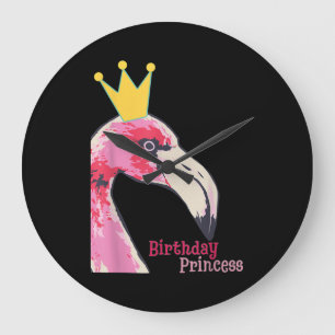 Birthday Princess Girl Flamingo   Cute Flamingo Grote Klok