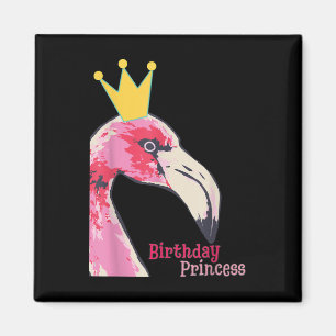 Birthday Princess Girl Flamingo Cute Flamingo Magneet