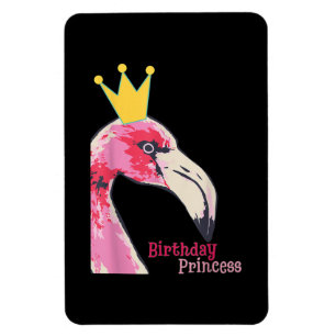 Birthday Princess Girl Flamingo Cute Flamingo Magneet