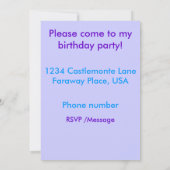 Birthday Princess Gold Crown Invitation Kaart (Achterkant)