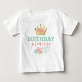 Birthday Princess Gold Crown & Shabby Pink Floral