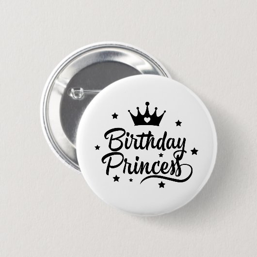 Birthday Princess Ronde Button 5,7 Cm (Voorkant /achterkant)