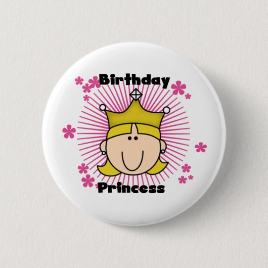 Birthday Princess Ronde Button 5,7 Cm (Voorkant)