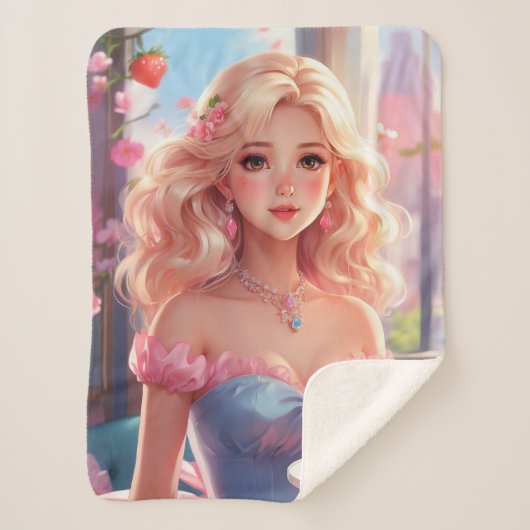 Birthday princess sherpa deken (Voorkant)