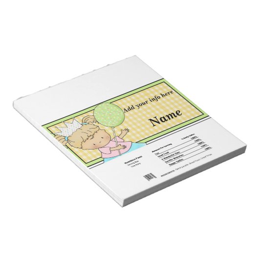 Birthday Princess Snoep Bar Wrapper Party Favors Notitieblok (Schuin)