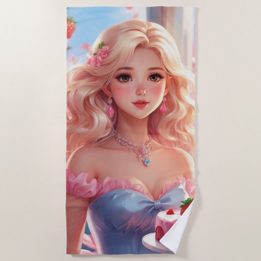 Birthday princess strandlaken (Voorkant)