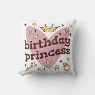 Birthday prinses gooit proefontwerp kussen