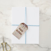 Birthday-prinses op chocolade-ijs cadeaulabel (Met Touw)
