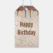 Birthday-prinses op chocolade-ijs cadeaulabel (Voorkant)