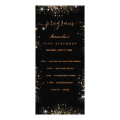 Birthday Progam Quiz zwarte goudfoto Reclamekaart (Voorkant)