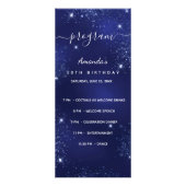 Birthday-programma blauwe glitter foto leuke feite reclamekaart (Voorkant)