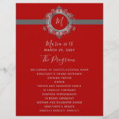 Birthday-programma's voor rood en grijs monogram (Voorkant)