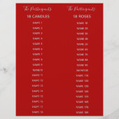 Birthday-programma's voor rood en grijs monogram (Achterkant)