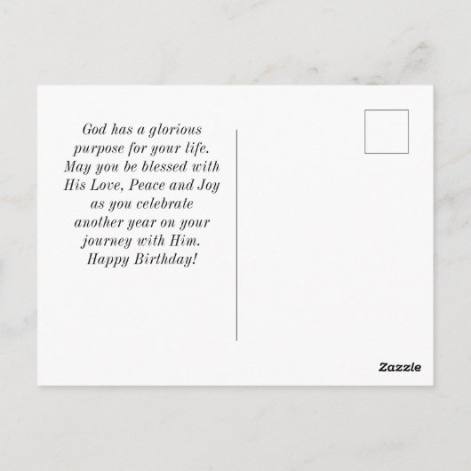 Birthday Psalm 1-3 Bijbel Verse Natuur Waterverf Briefkaart (Achterkant)