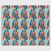 Birthday Pug dog wrappaper Cadeaupapier (Vlak)