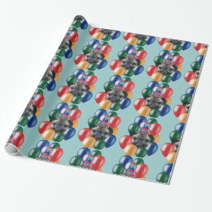 Birthday Pug dog wrappaper Cadeaupapier