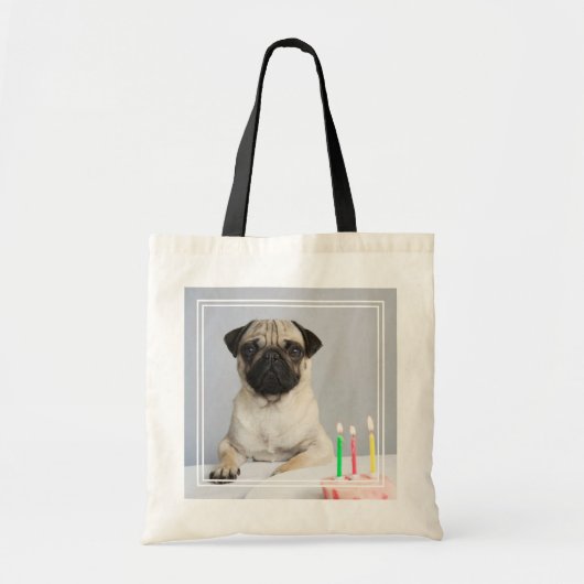 Birthday Pug Tote Bag (Voorkant)