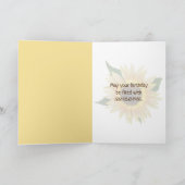 Birthday Puppy with Sunflower Kaart (Binnen)